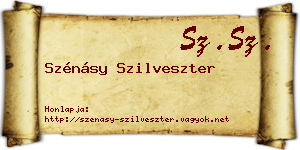 Szénásy Szilveszter névjegykártya