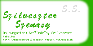 szilveszter szenasy business card